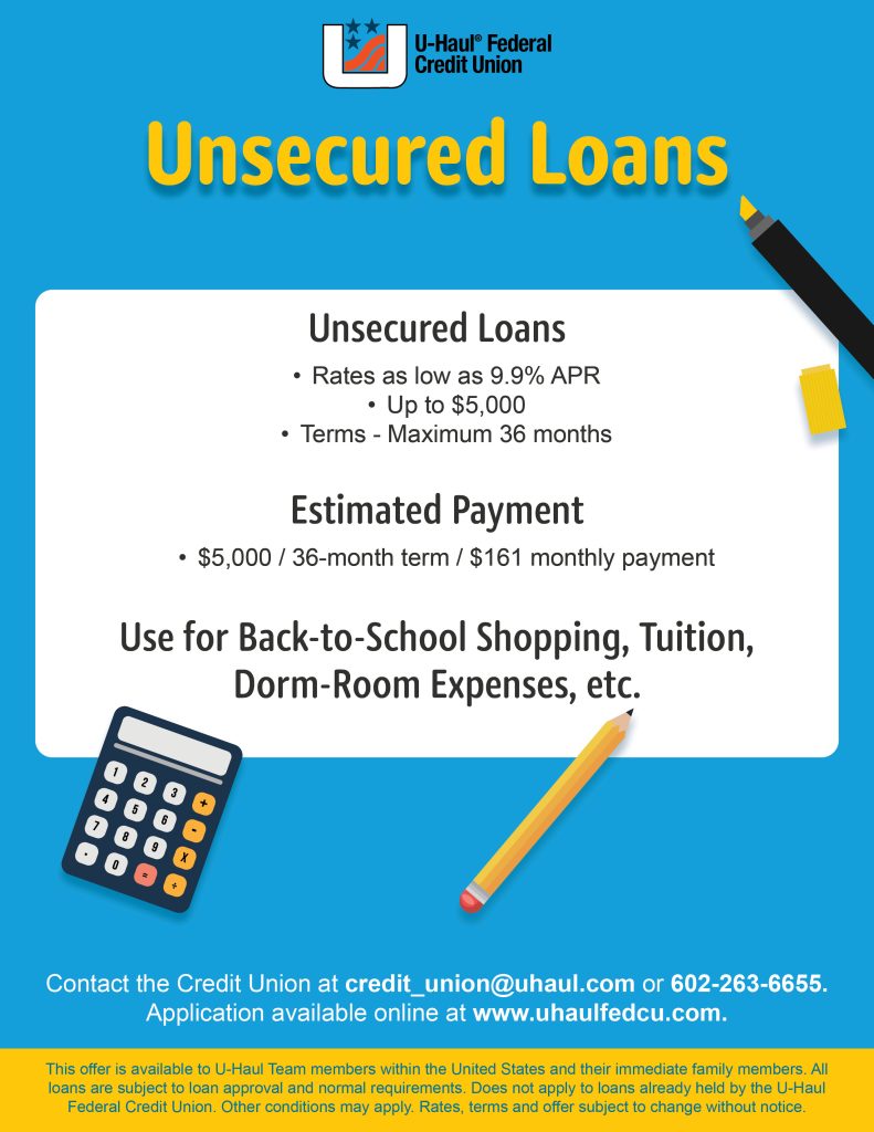 Infographic detailing unsecured loans